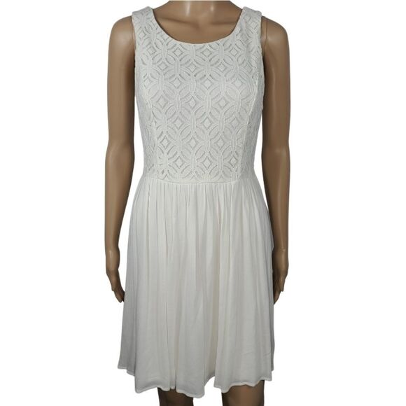 Alya Cream Cotton Fit and Flare Cocktail Dress - Picture 1 of 9
